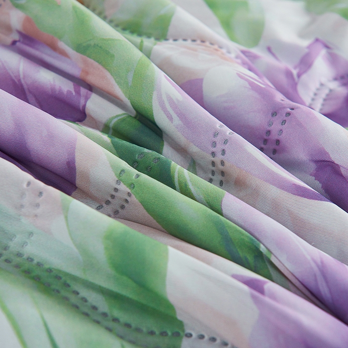 91家纺网 家纺一手货源 找家纺 被多多被业 2025新款凉感丝印花夏被夏凉被空调被 紫色郁金香