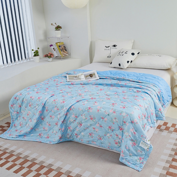 91家纺网 家纺一手货源 找家纺 被多多被业 2025新款凉感丝印花夏被夏凉被空调被 浪漫玫瑰