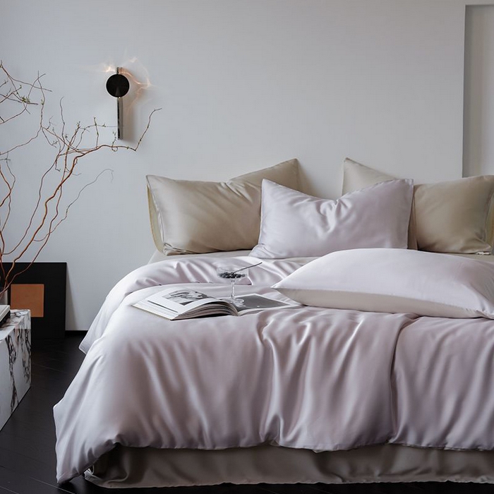 91家纺网 家纺一手货源 找家纺 简纯主义 2025新款60s兰精天丝纯色四件套 紫乐