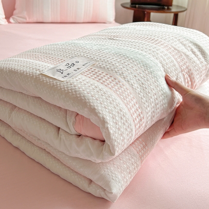 91家纺网 家纺一手货源 找家纺 （总）灰鲸 灰鲸 2025新款色织提花良品夏被四件套夏凉被空调被