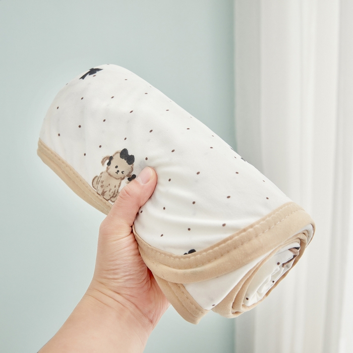 91家纺网 家纺一手货源 找家纺 丝涟家居 2025新款婴儿裸睡级凉感针织毯幼儿园夏被儿童夏被毯子 波点狗