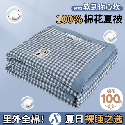 91家纺网 家纺一手货源 找家纺 鑫棉坊 2025新款全棉色织水洗棉A类棉花夏被可机洗空调被四件套床单枕套 欢乐