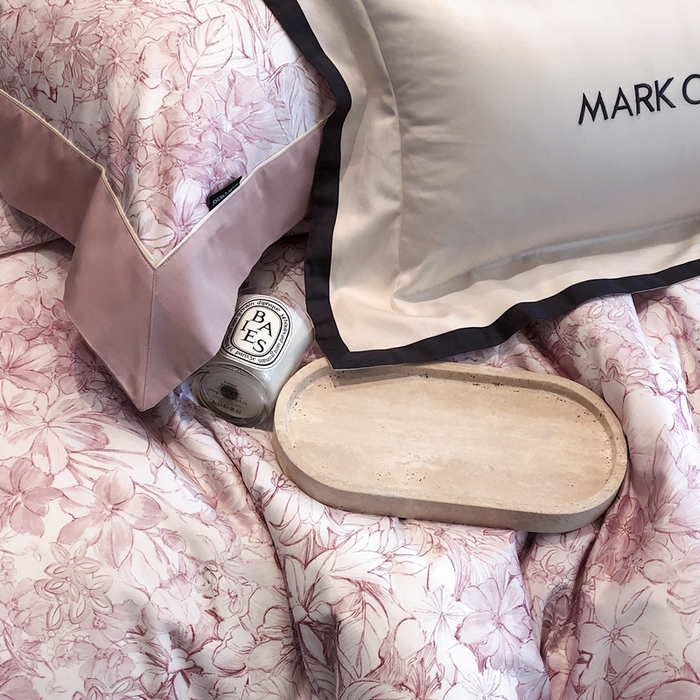 91家纺网 家纺一手货源 找家纺 佳汐蓝2025新款典雅诗意花卉全棉印花四件套券后不低于438/458元 雾隐巴黎-霞光粉