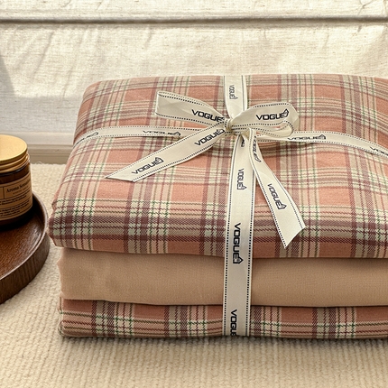 91家纺网 家纺一手货源 找家纺 （总）麦伦家居 2025新款全棉有氧双层纱简约款系列四件套