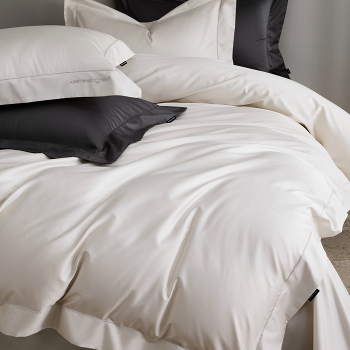 91家纺网 家纺一手货源 找家纺 佳汐蓝 2025新款奢简高支棉柔雾奢缎长绒棉四件套券后不低于628/648元 羊脂白