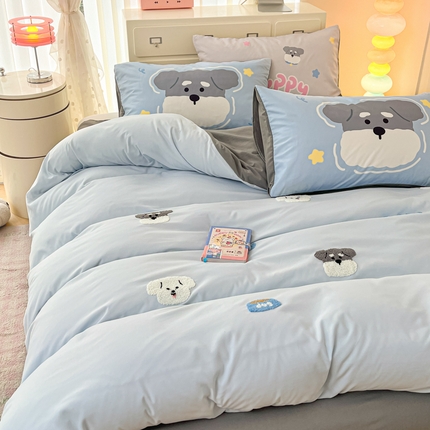 91家纺网 家纺一手货源 找家纺 （总）如一 2025新款A类数码枕套卡通毛巾绣水洗棉四件套