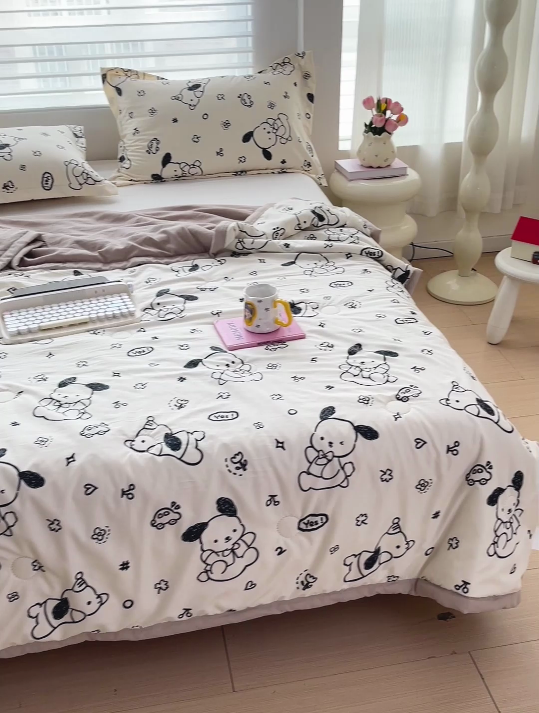 91家纺网 家纺一手货源 找家纺 富艺隆 2025新款水洗棉双层纱夏被 奶酪丸丸饼