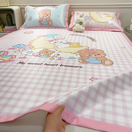 摩妮卡 2025新款A类大版碳光冰丝席 三件套 甜宠月梦