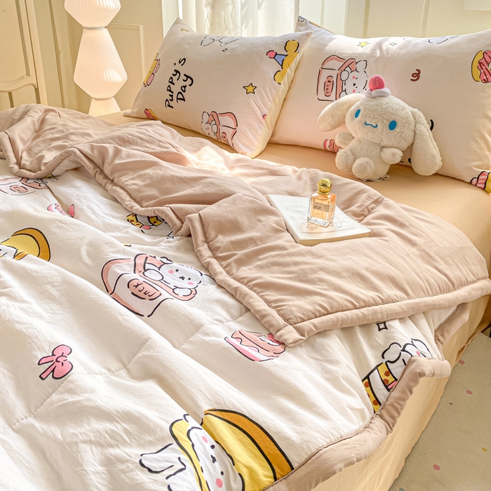 91家纺网 家纺一手货源 找家纺 2025梦初语新款水洗棉印花棉花被 欢乐派对