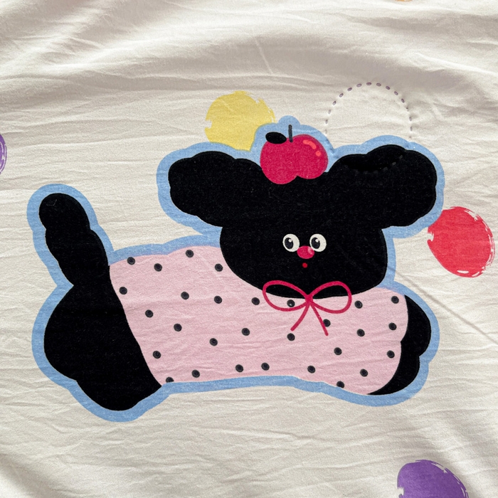 91家纺网 家纺一手货源 找家纺 富艺隆 2025新款水洗棉双层纱夏被 波点小狗