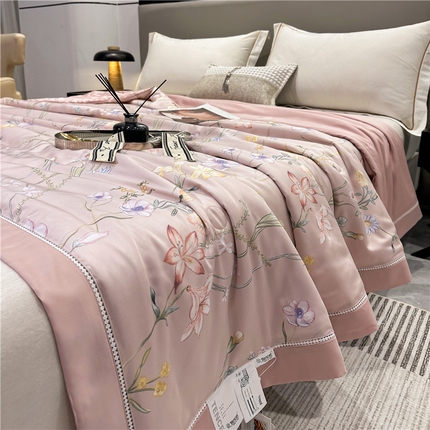 八方汇（一户被芯生活馆） 2025春夏新品华尔兹LF奥地利60s兰精天丝蚕丝抗菌夏被夏凉被空调被子丝滑凉爽 夏雅粉