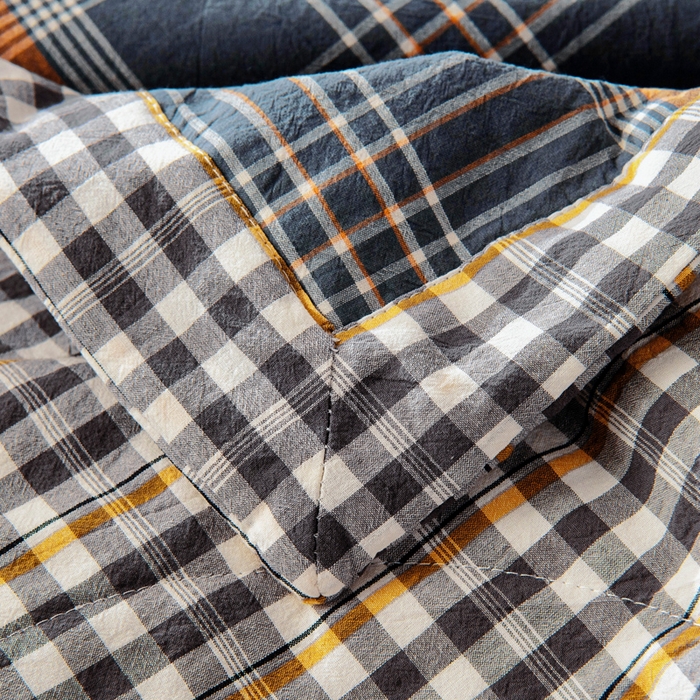 91家纺网 家纺一手货源 找家纺 鑫棉坊 2025新款全棉色织水洗棉A类棉花夏被可机洗空调被四件套床单枕套 伯恩