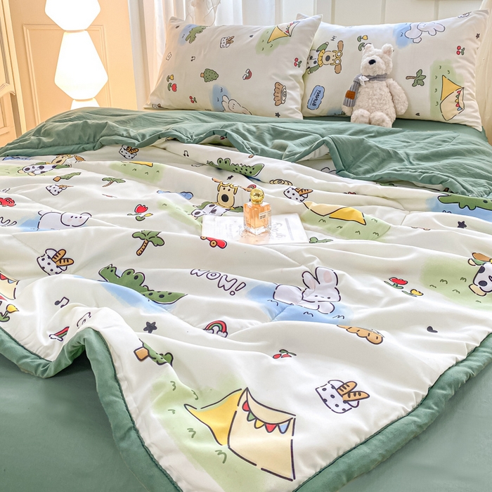 91家纺网 家纺一手货源 找家纺 2025梦初语新款水洗棉印花棉花被 萌宠乐园