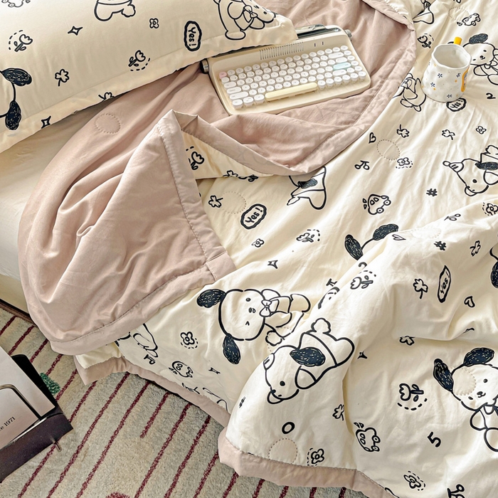 91家纺网 家纺一手货源 找家纺 富艺隆 2025新款水洗棉双层纱夏被 奶酪丸丸饼