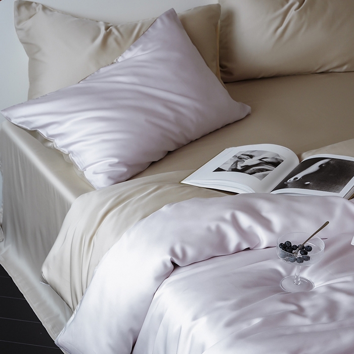 91家纺网 家纺一手货源 找家纺 简纯主义 2025新款60s兰精天丝纯色四件套 紫乐