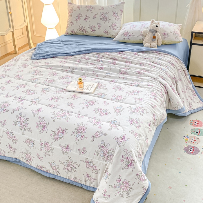 91家纺网 家纺一手货源 找家纺 2025梦初语新款水洗棉印花棉花被 风信子