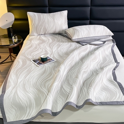 锦罗绣 2025春夏新款PE中分子凉感提花软凉席席子 极简主义-香槟 床单款