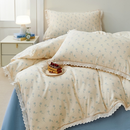 91家纺网 家纺一手货源 找家纺 （总）黛馨 2025新款全棉纯棉镂空蕾丝边四件套