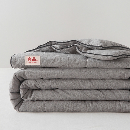 熙宴家纺 2025新款纯色水洗棉新疆棉花夏被 石灰