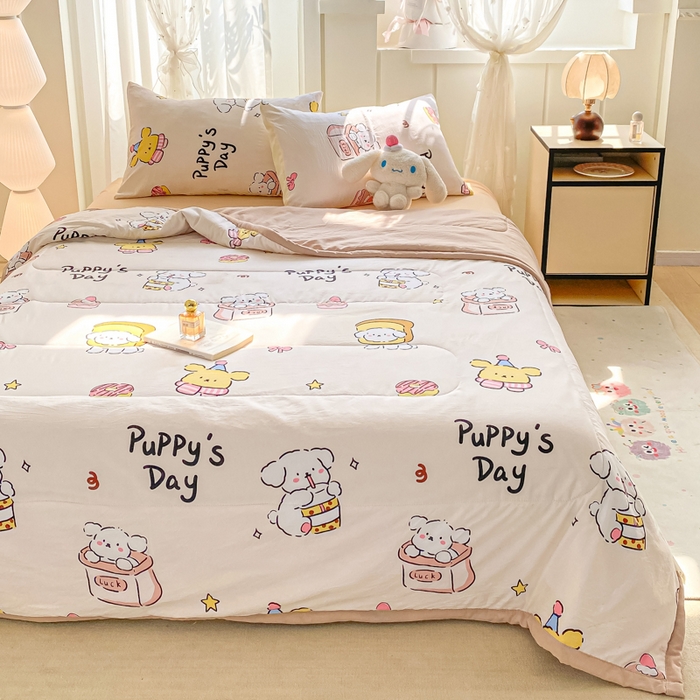 91家纺网 家纺一手货源 找家纺 2025梦初语新款水洗棉印花棉花被 欢乐派对