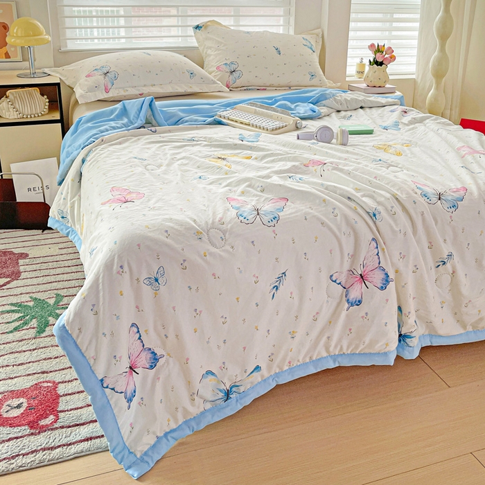 91家纺网 家纺一手货源 找家纺 （总）富艺隆 2025新款水洗棉双层纱夏被