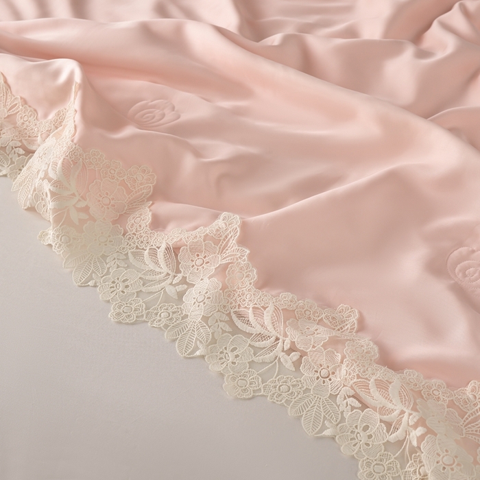 91家纺网 家纺一手货源 找家纺 朴罗 （ 原岚图）  2025新款轻奢法式天丝夏凉被 （含蚕丝） 粉色