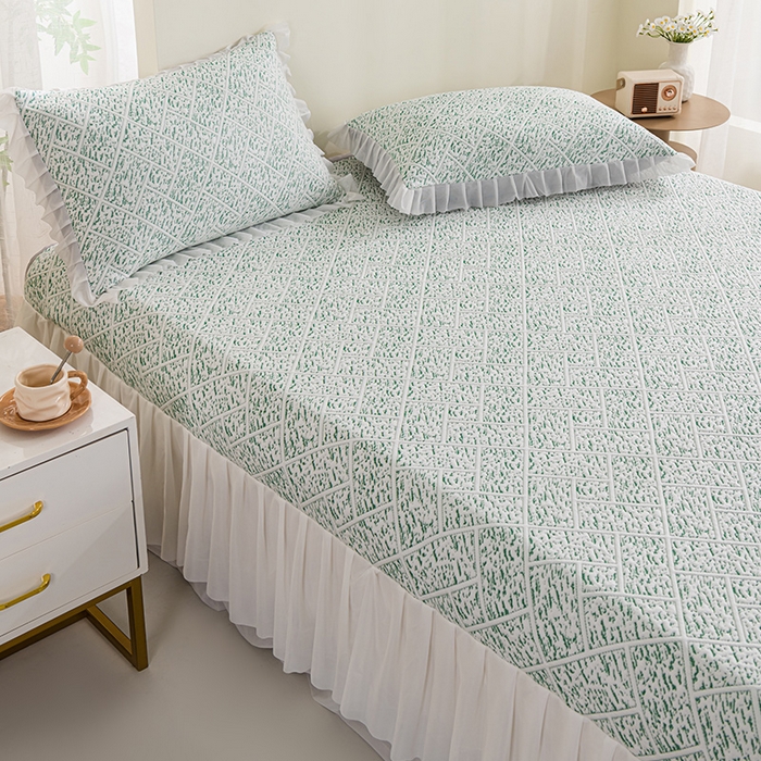 91家纺网 家纺一手货源 找家纺 （总）鑫姿 2025新款5A抗菌凉席床裙款-雅致系列