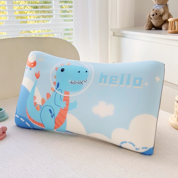 91家纺网 家纺一手货源 找家纺 2025新款卡通凉感丝亲肤枕 太空恐龙50*30*4 
