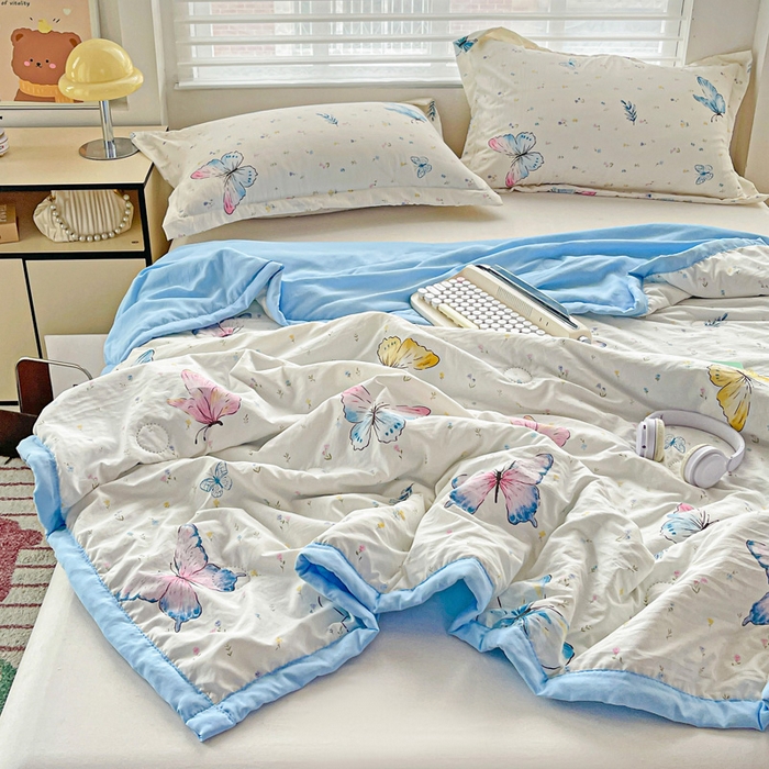 91家纺网 家纺一手货源 找家纺 （总）富艺隆 2025新款水洗棉双层纱夏被