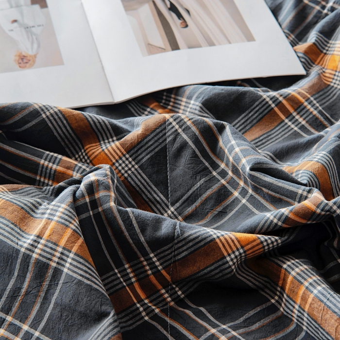 91家纺网 家纺一手货源 找家纺 鑫棉坊 2025新款全棉色织水洗棉A类棉花夏被可机洗空调被四件套床单枕套 伯恩