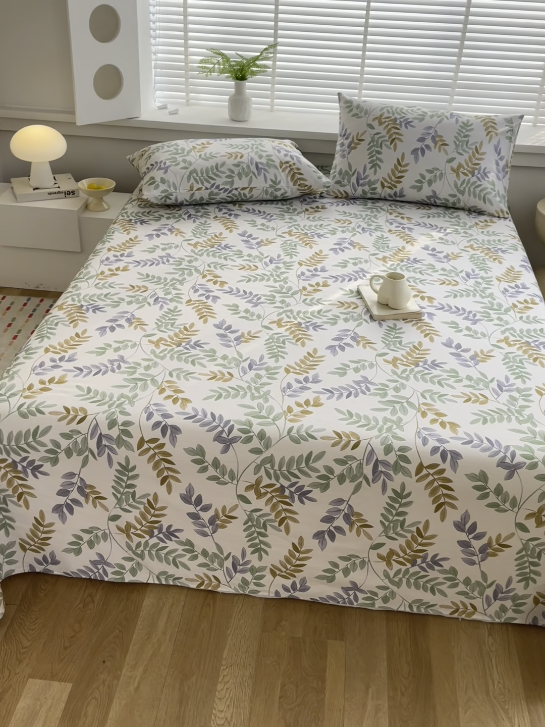 91家纺网 家纺一手货源 找家纺 爱彼2025新款华夫格全棉纯棉老粗布床单凉席-系列三 绿风铃