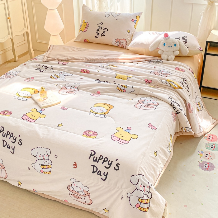 91家纺网 家纺一手货源 找家纺 2025梦初语新款水洗棉印花棉花被 欢乐派对