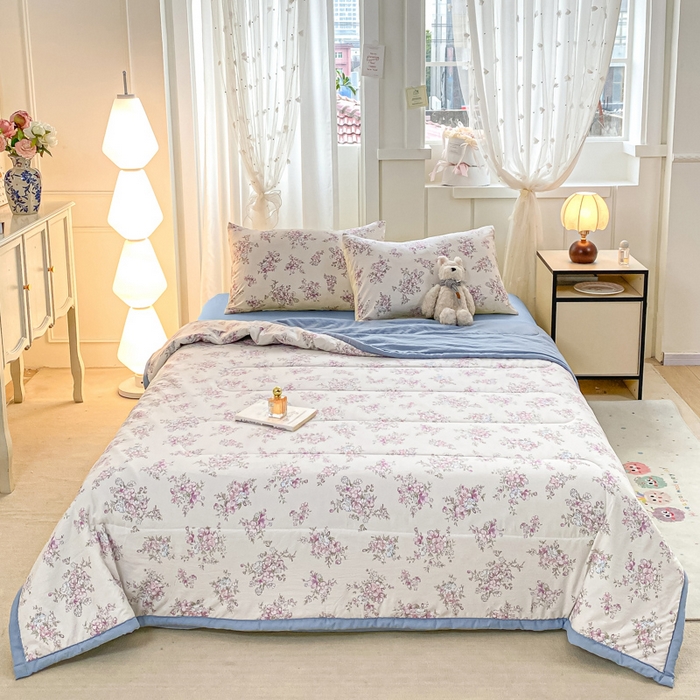 91家纺网 家纺一手货源 找家纺 2025梦初语新款水洗棉印花棉花被 风信子