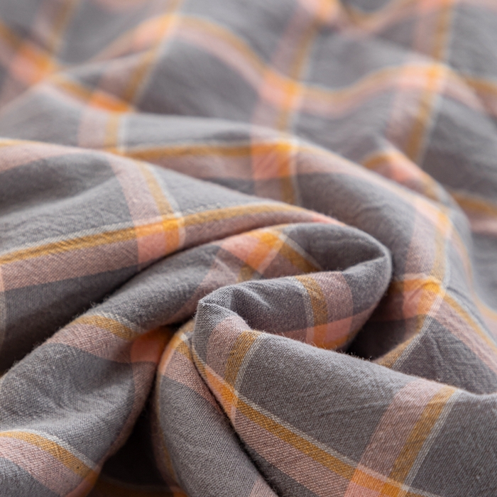 91家纺网 家纺一手货源 找家纺 鑫棉坊 2025新款全棉色织水洗棉A类棉花夏被可机洗空调被四件套床单枕套 静雅方格