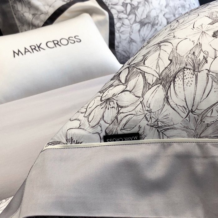 91家纺网 家纺一手货源 找家纺 佳汐蓝2025新款典雅诗意花卉全棉印花四件套券后不低于438/458元 雾隐巴黎-星空灰