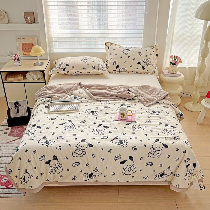 91家纺网 家纺一手货源 找家纺 富艺隆 2025新款水洗棉双层纱夏被 奶酪丸丸饼