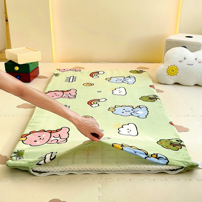 91家纺网 家纺一手货源 找家纺 梵赫家纺2024新款牛奶绒床护垫床垫幼儿园床垫儿童床垫可水洗 薄垫-恐龙集结