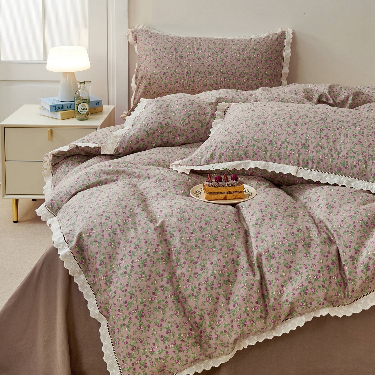 91家纺网 家纺一手货源 找家纺 （总）黛馨 2025新款全棉纯棉镂空蕾丝边四件套