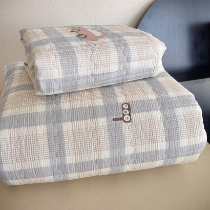 91家纺网 家纺一手货源 找家纺 （总）舒居家纺 2025新款双面全棉酵素砂洗床盖（ 风格二）