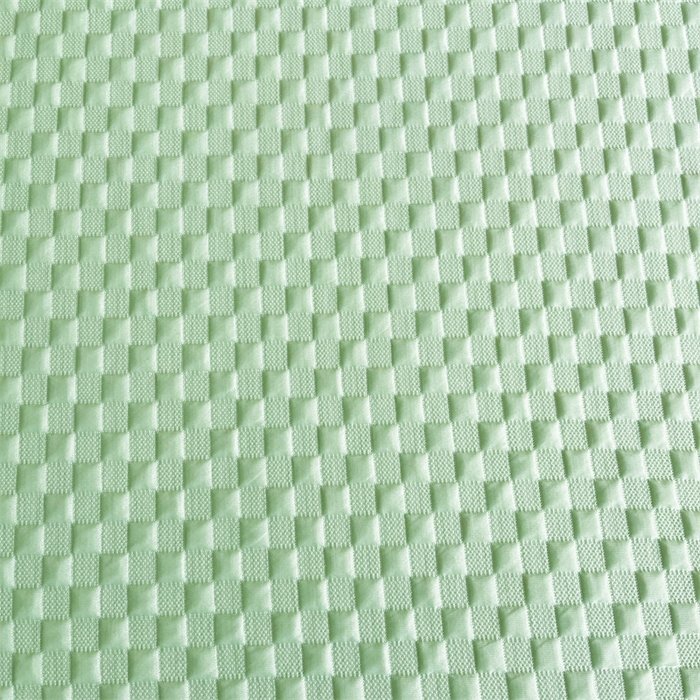 91家纺网 家纺一手货源 找家纺 雯豆家纺 2025夏季新款高端PE凉感中分子凉席三件套纯色绑带款席子套件 方格款-清新绿