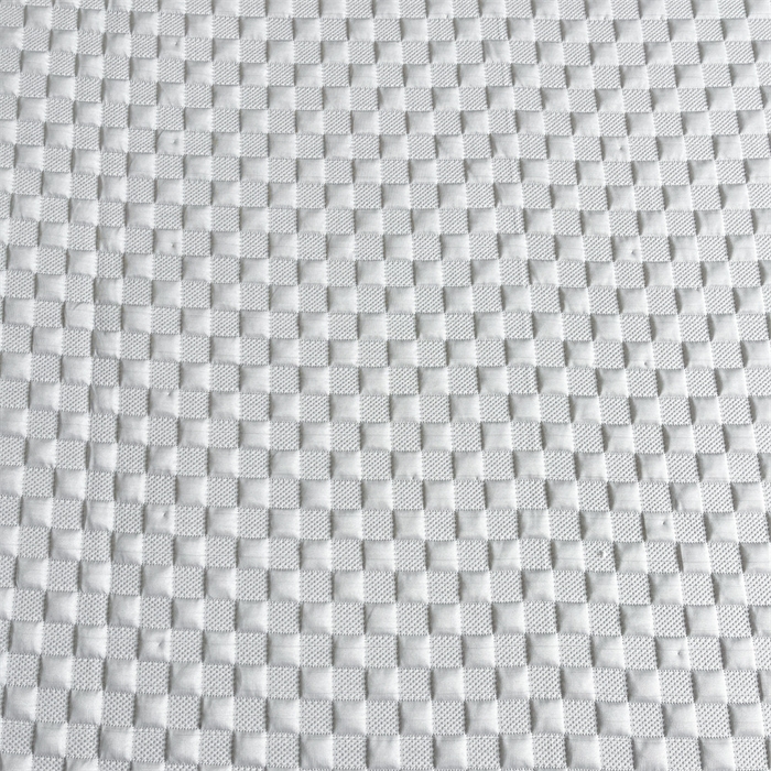 91家纺网 家纺一手货源 找家纺 雯豆家纺 2025夏季新款高端PE凉感中分子凉席三件套纯色绑带款席子套件 方格款-威尼斯灰