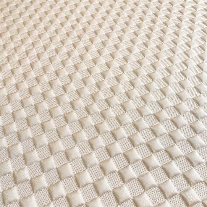 91家纺网 家纺一手货源 找家纺 雯豆家纺 2025夏季新款高端PE凉感中分子凉席三件套纯色绑带款席子套件 方格款-香槟金