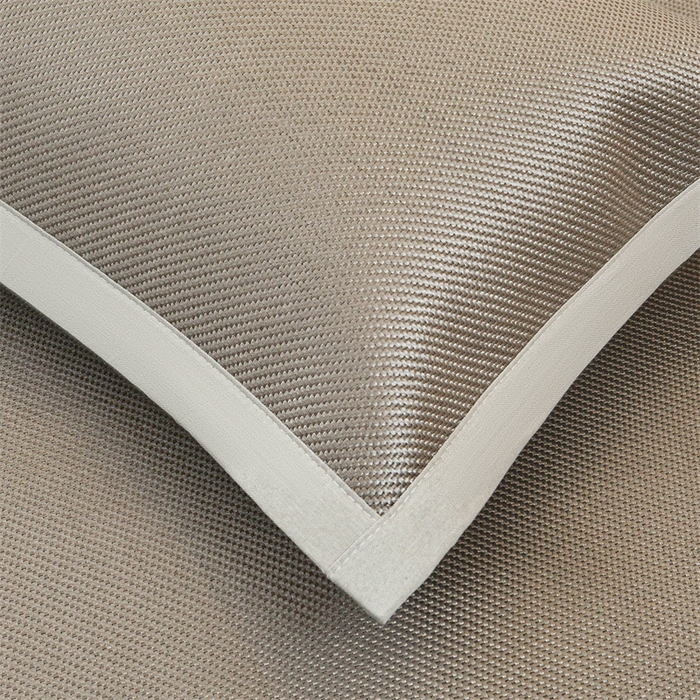 91家纺网 家纺一手货源 找家纺 雯豆家纺 2025夏季新款冰藤凉席三件套纯色绑带款冰丝凉席子素色套件 冰藤席-伯爵灰