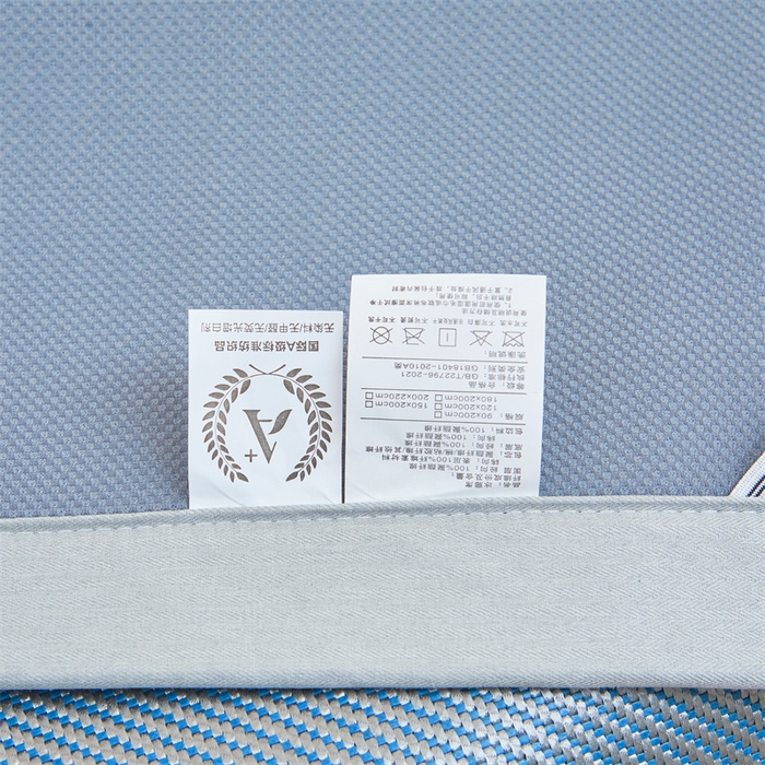 91家纺网 家纺一手货源 找家纺 雯豆家纺 2025夏季新款冰藤凉席三件套纯色绑带款冰丝凉席子素色套件 冰藤席-摩登蓝