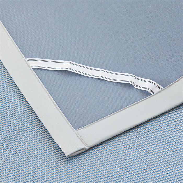 91家纺网 家纺一手货源 找家纺 雯豆家纺 2025夏季新款冰藤凉席三件套纯色绑带款冰丝凉席子素色套件 冰藤席-摩登蓝