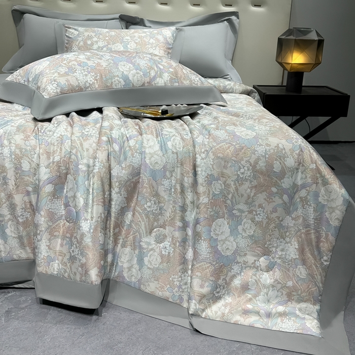 91家纺网 家纺一手货源 找家纺 爱彼家纺 2025年夏季热门冰丝数码夏被夏凉被空调被四件套 夏被-娇之恋