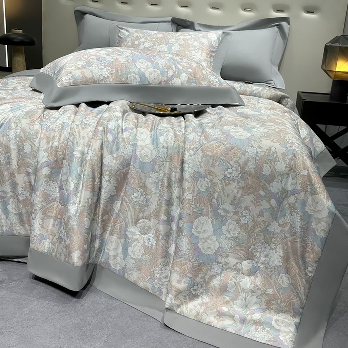 91家纺网 家纺一手货源 找家纺 爱彼家纺 2025年夏季热门冰丝数码夏被夏凉被空调被四件套 夏被-娇之恋