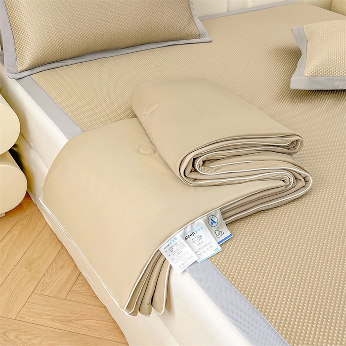 91家纺网 家纺一手货源 找家纺 雯豆家纺 2025夏季新款凉感丝夏被空调被冰丝凉感被芯纯色跑量款被子 凉感丝夏被-卡斯特金