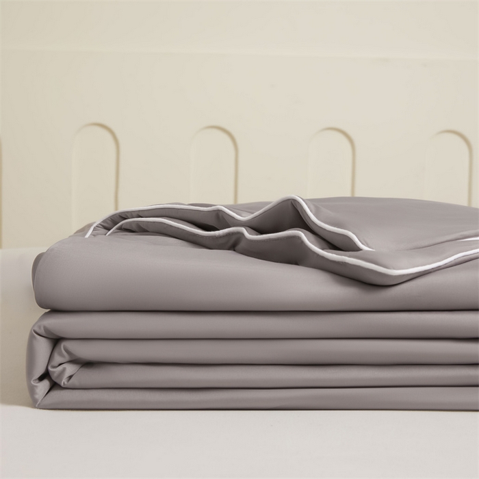 91家纺网 家纺一手货源 找家纺 雯豆家纺 2025夏季新款凉感丝夏被空调被冰丝凉感被芯纯色跑量款被子 凉感丝夏被-北极灰