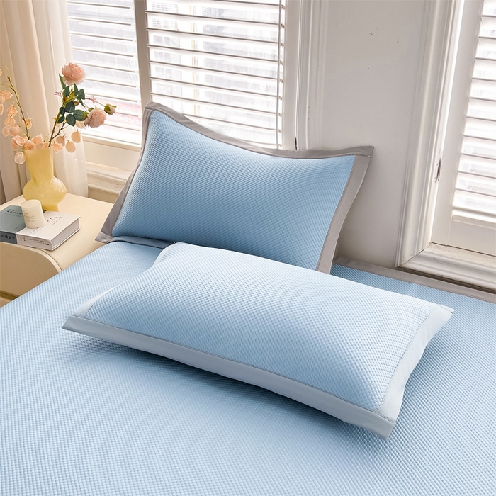 91家纺网 家纺一手货源 找家纺 雯豆家纺 2025夏季新款凉感丝夏被空调被冰丝凉感被芯纯色跑量款被子 凉感丝夏被-海湾蓝